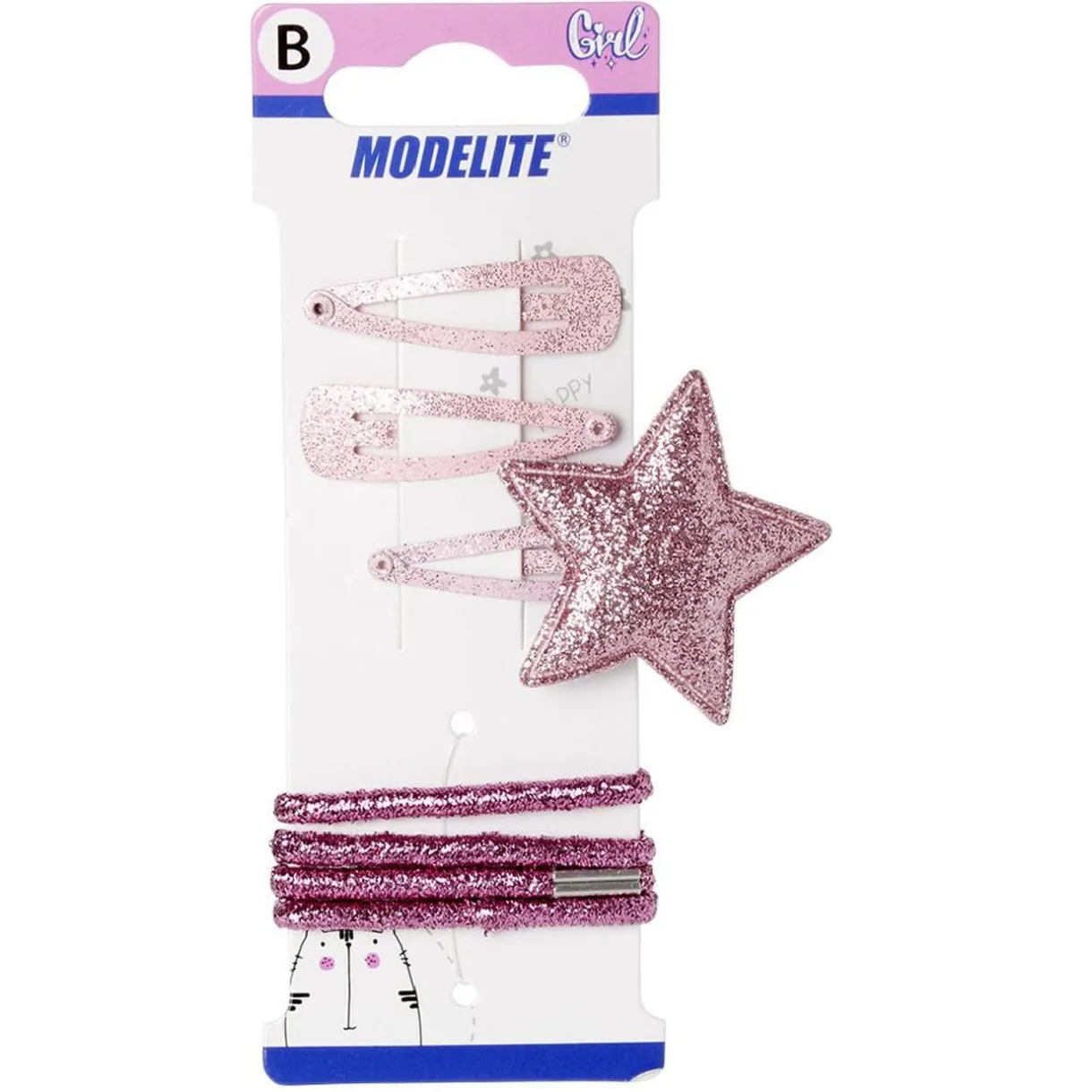 Kit pince clic clac x3 + élastique rose pailleté x4 < Gifi Discount
