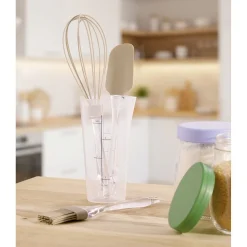 Kit pâtisserie ustensile x4 plastique et silicone beige < Gifi Discount