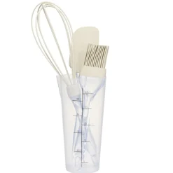 Kit pâtisserie ustensile x4 plastique et silicone beige < Gifi Discount