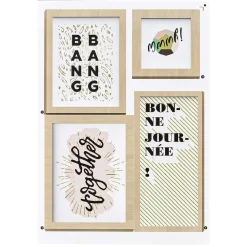 Kit 17 stickers déco effet cadre imitation bois < Gifi Hot
