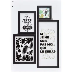Kit 17 stickers déco effet cadre noir