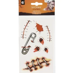 Kit tatouages cicatrices Halloween (4 modèles)