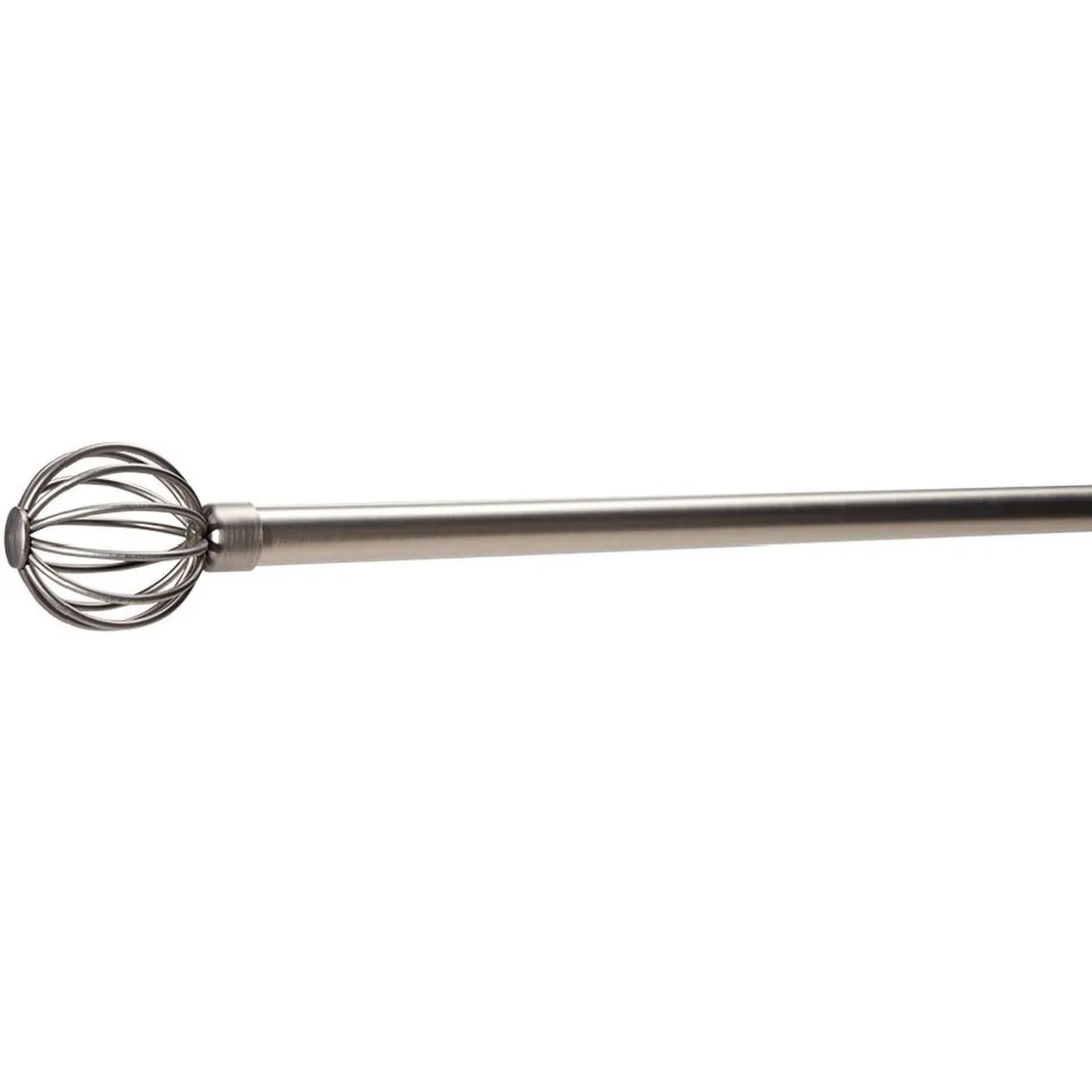 Kit tringle extensible embout globe brossé L120/210cm