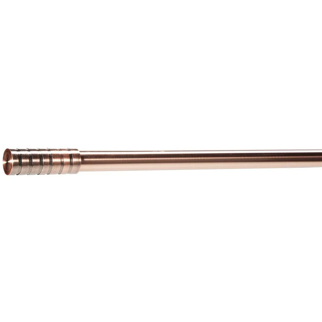 Kit tringle extensible embout piston strié cuivre mat L120/210cm