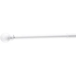 Kit tringle fixe embout mini boule blanc mat L180cm