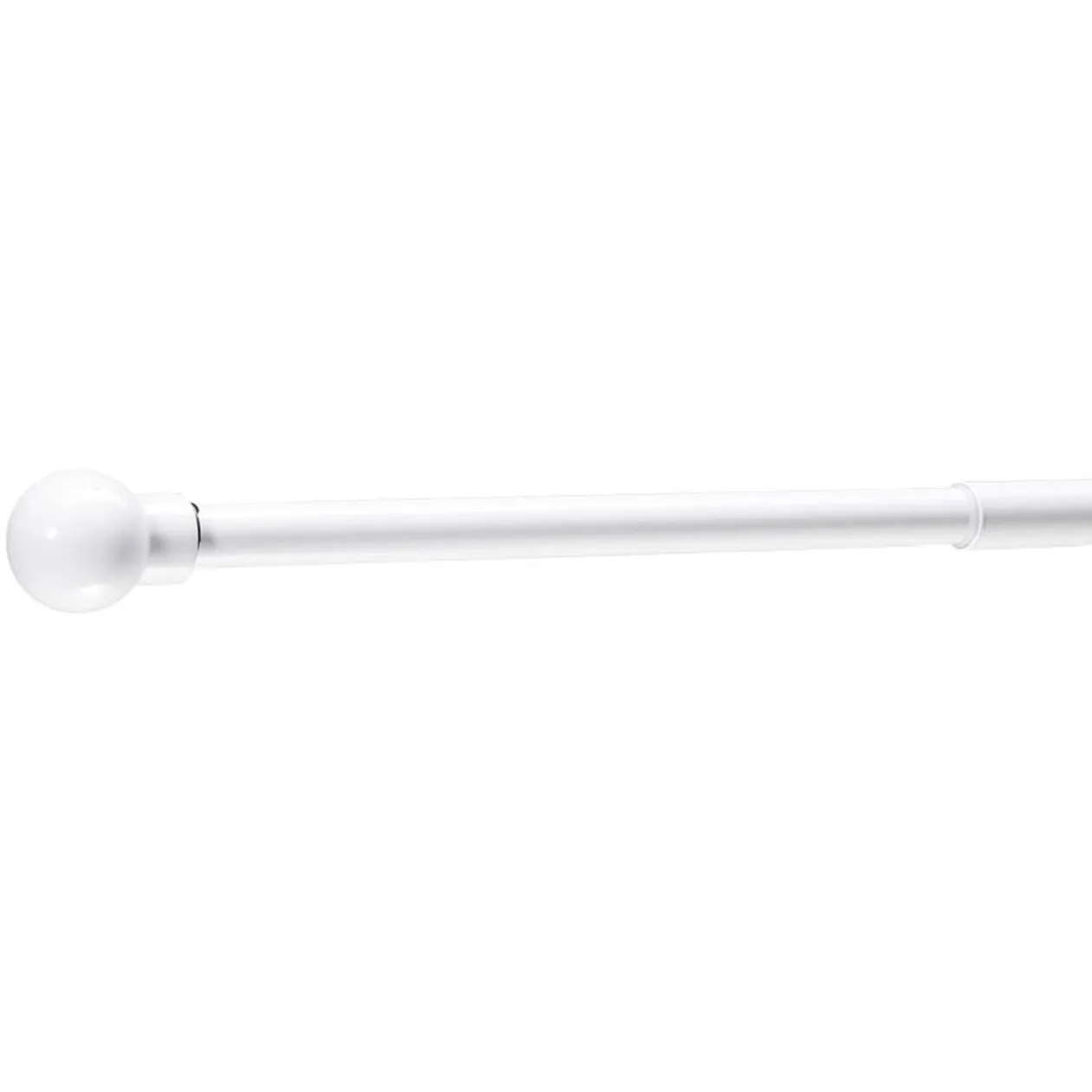 Kit tringle fixe embout mini boule blanc mat L180cm