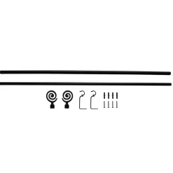 Kit Tringle à rideau extensible 95-180 cm embouts spirale noir < Gifi
