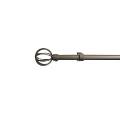 Kit Tringle à rideau extensible 120-210 cm embouts sphère gris chromé