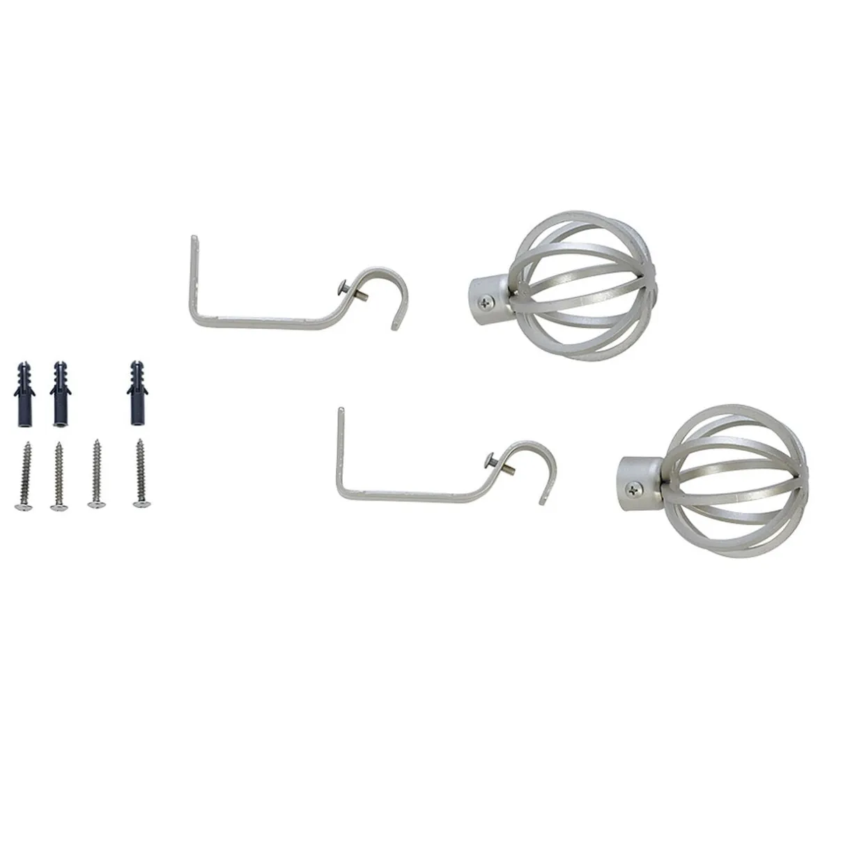 Kit Tringle à rideau extensible 95-180 cm embouts sphère gris chromé < Gifi Outlet