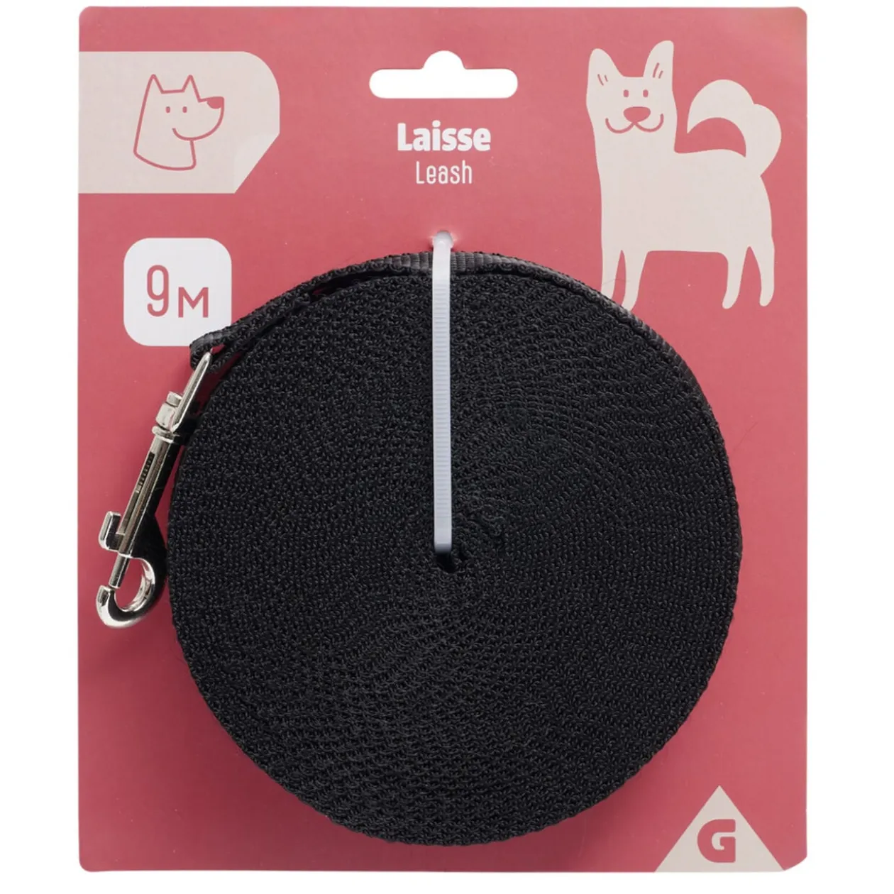 Laisse pour chien 9m longe noire