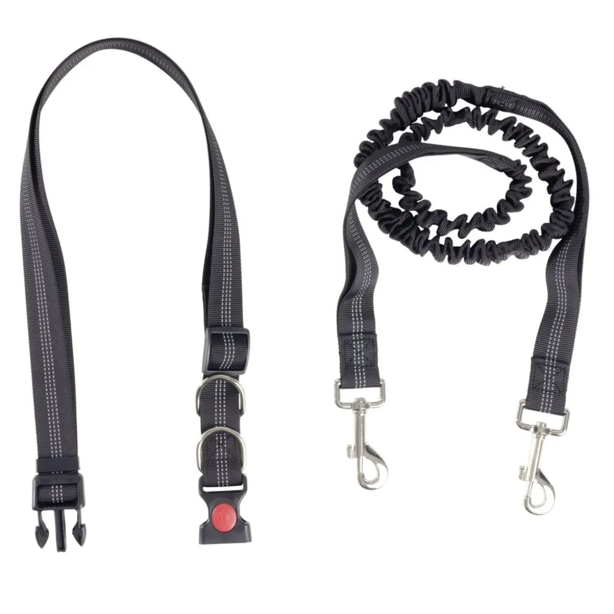 Laisse traction jogging canicross avec ceinture dorsale L120cm