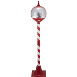 Lampadaire de Noël animé et lumineux scène effet neige rouge et blanc H150cm < Gifi Best