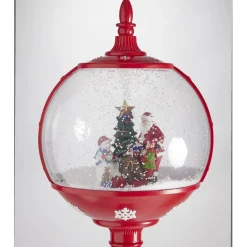 Lampadaire de Noël animé et lumineux scène effet neige rouge et blanc H150cm < Gifi Best