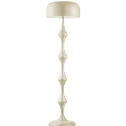 Lampadaire pied ondulé métal et plastique beige Ø45xH156cm < Gifi Online