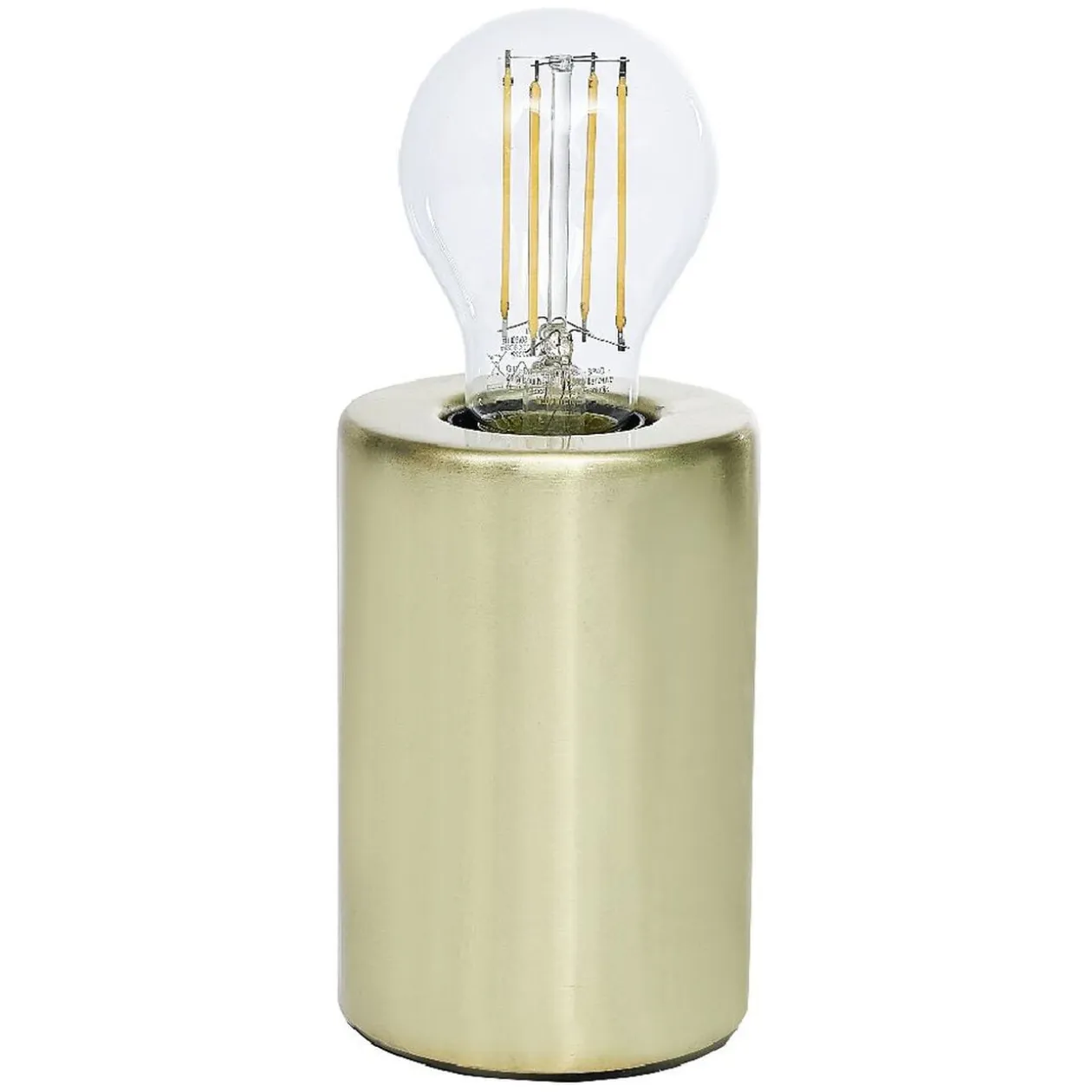 Lampe base ronde en métal jaune doré Ø8xH12cm