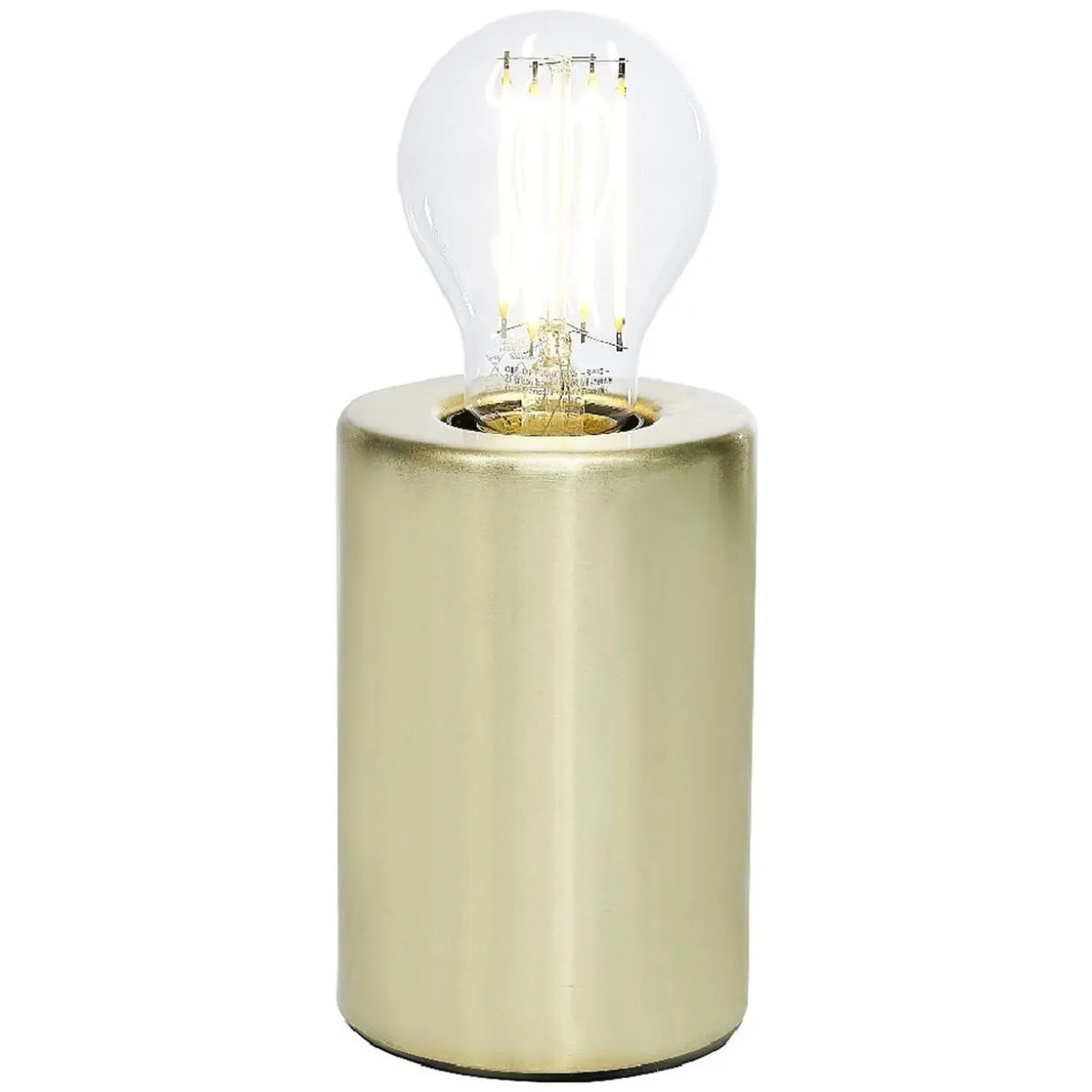 Lampe base ronde en métal jaune doré Ø8xH12cm