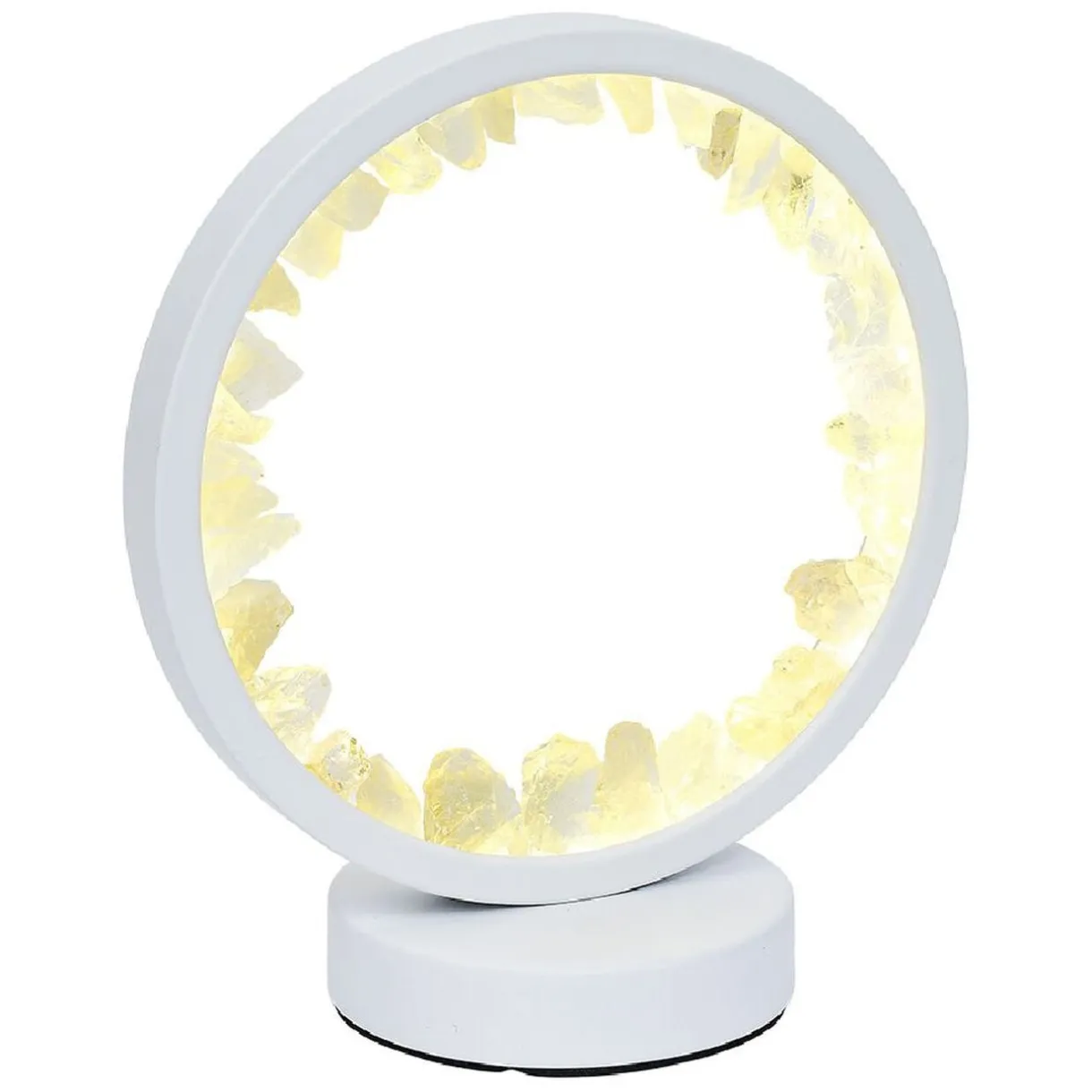 Lampe circulaire à LED avec pierres minérales < Gifi Online