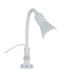 Lampe clip flexible plastique et métal blanc 34cm < Gifi