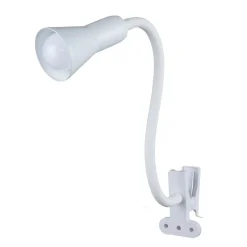 Lampe clip flexible plastique et métal blanc 34cm < Gifi
