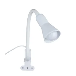 Lampe clip flexible plastique et métal blanc 34cm < Gifi