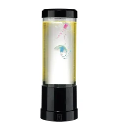 Lampe décorative avec eau et méduse USB-C plastique noir Ø9xH26cm