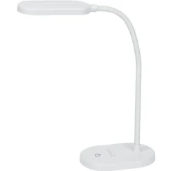 Lampe de bureau flexible à LED avec support téléphone blanche