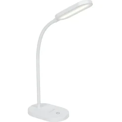 Lampe de bureau flexible à LED avec support téléphone blanche