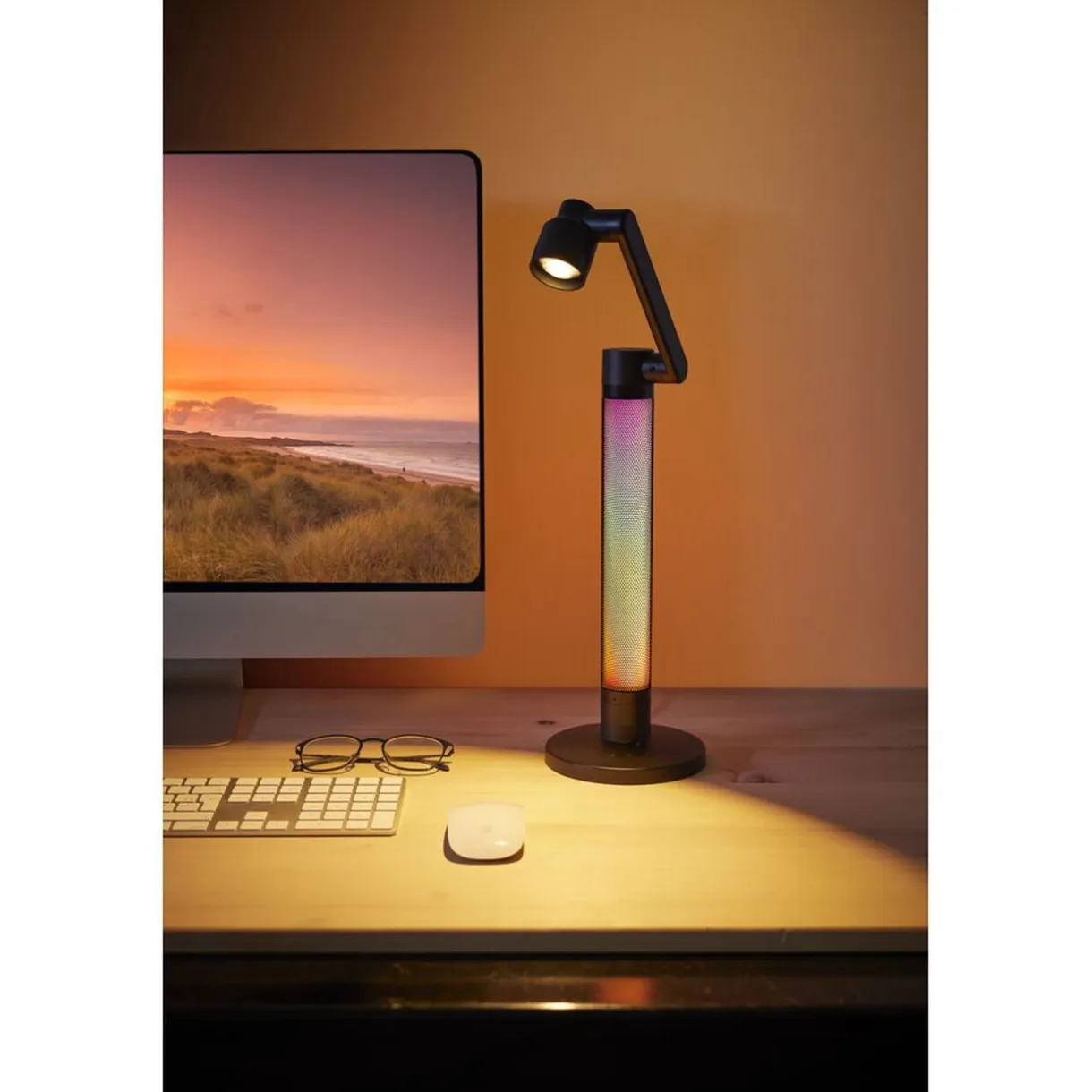 Lampe de bureau LED à ambiance intelligente RGB multifonction Ø14xH40,5cm < Gifi Online