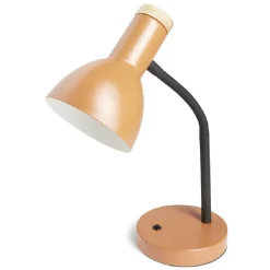 Lampe de bureau orientable métal orange Ø14xH36cm