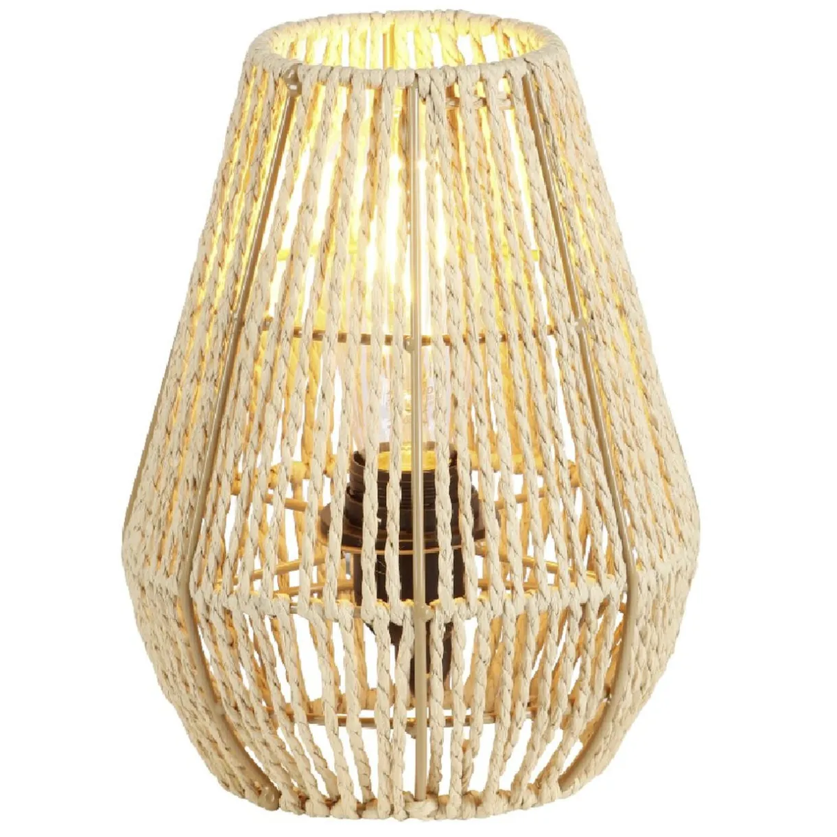 Lampe de chevet avec abat jour en cordage imitation jute naturel < Gifi Clearance