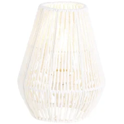 Lampe de chevet avec abat jour en cordage imitation jute blanc