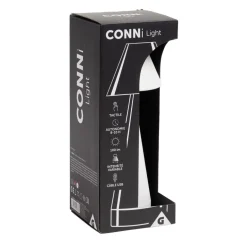 Lampe de table Conni USB tactile blanche Ø9,5xH22,5cm < Gifi Outlet