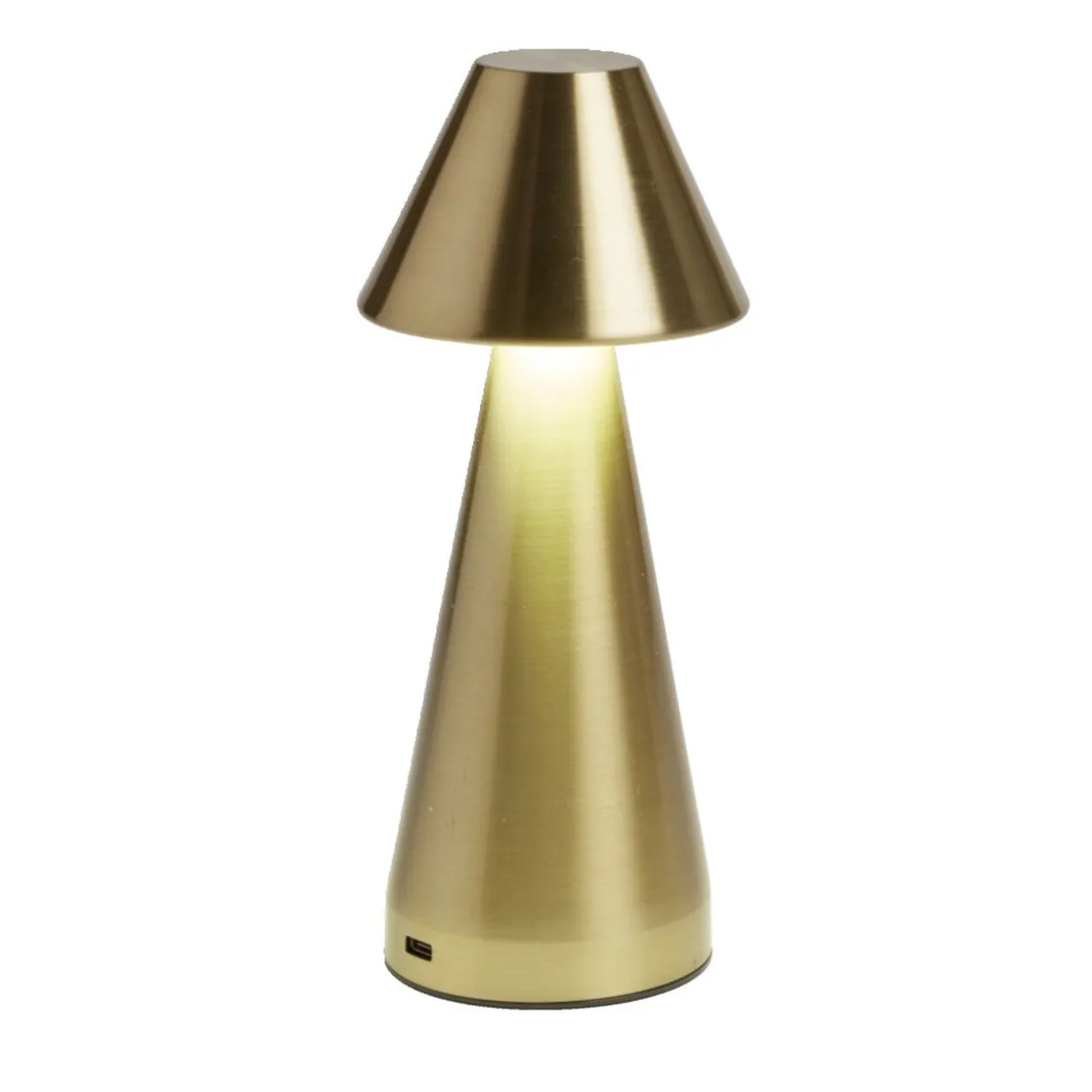 Lampe de table Conni USB tactile jaune Ø9,5xH22,5cm