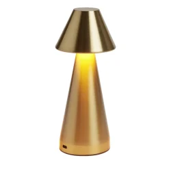 Lampe de table Conni USB tactile jaune Ø9,5xH22,5cm