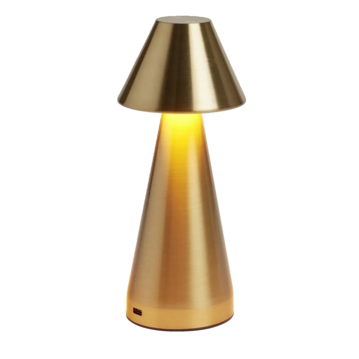 Lampe de table Conni USB tactile jaune Ø9,5xH22,5cm