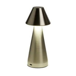 Lampe de table Conni USB tactile grise Ø9,5xH22,5cm