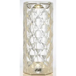 Lampe de table cylindrique design cristal transparent
