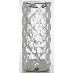Lampe de table cylindrique design cristal transparent