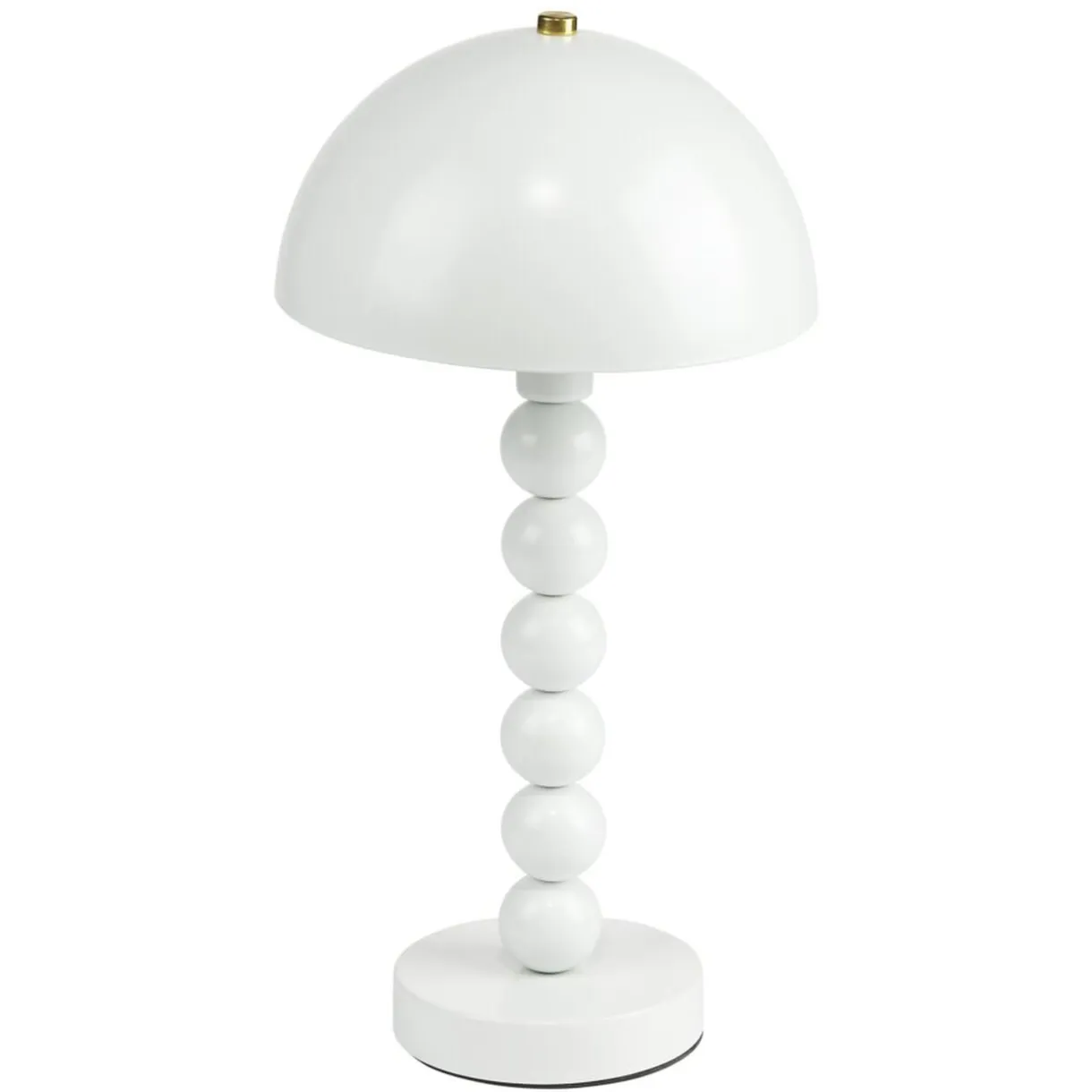 Lampe de table métal pied boules bois Ø20xH38cm (2 modèles blanc ou noir) < Gifi New