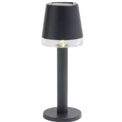 Lampe de table solaire LED à poser noire Ø8xH21cm < Gifi Best