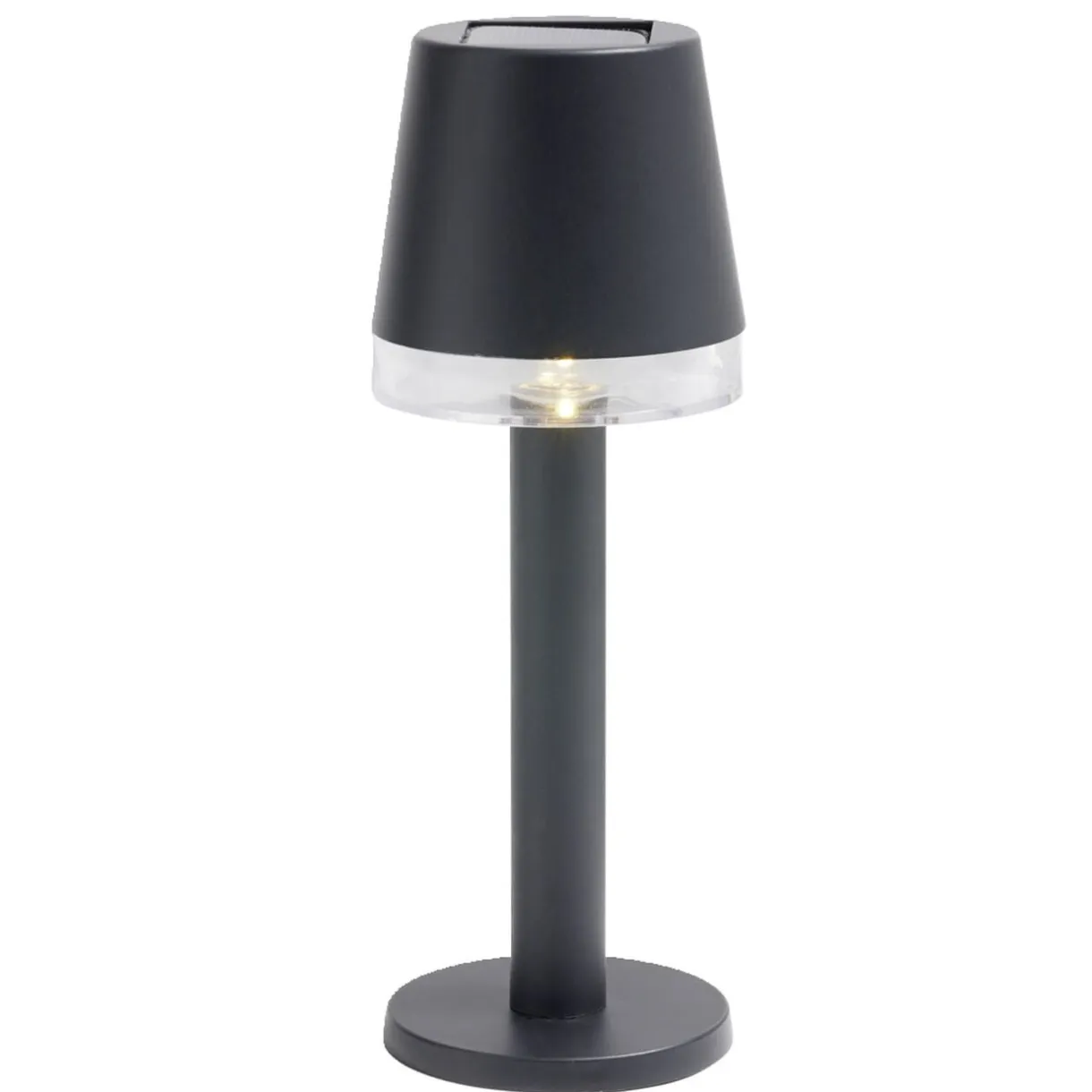 Lampe de table solaire LED à poser noire Ø8xH21cm < Gifi Best