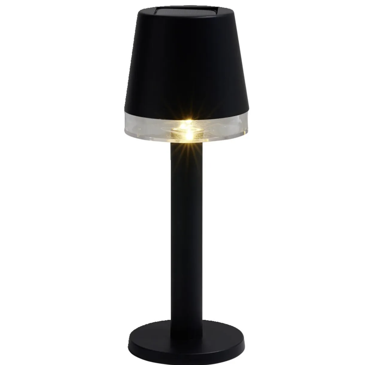 Lampe de table solaire LED à poser noire Ø8xH21cm < Gifi Best