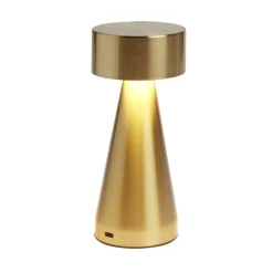 Lampe de table Squari USB tactile doré Ø9,5xH22,5cm