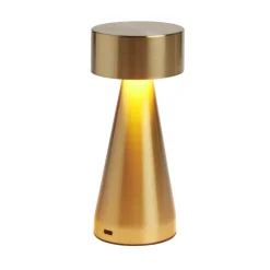 Lampe de table Squari USB tactile doré Ø9,5xH22,5cm