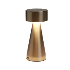 Lampe de table Squari USB tactile gris argenté Ø9,5xH22,5cm