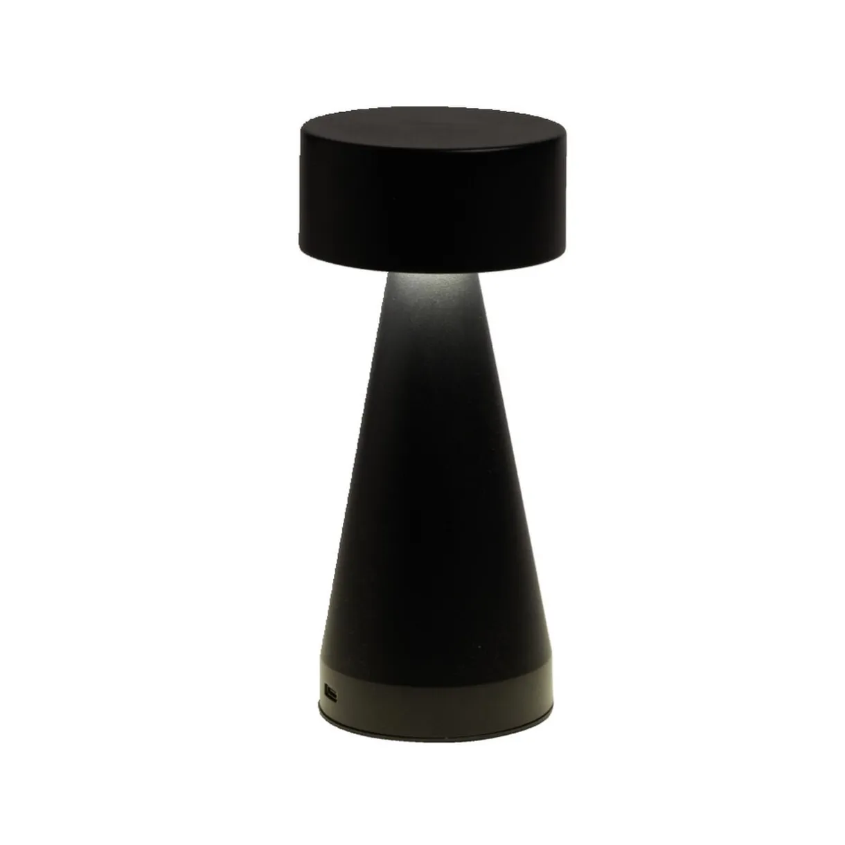 Lampe de table Squari USB tactile noire Ø9,5xH22,5cm < Gifi Online