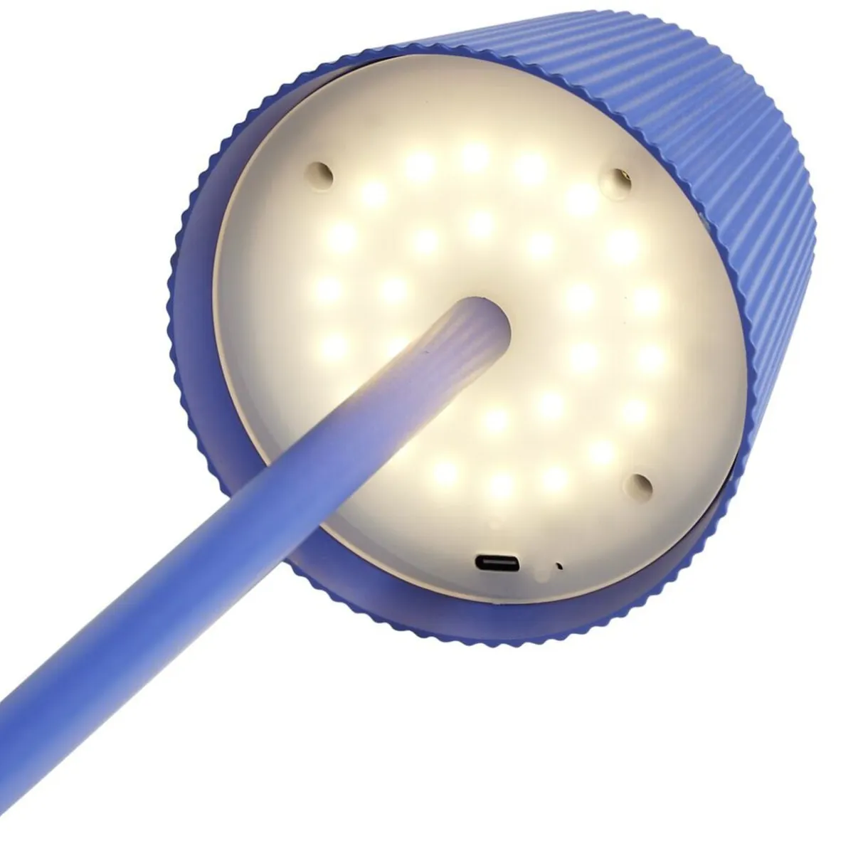 Lampe de table Talli LED tactile 120lm variable USB métal et plastique bleu Ø10,5xH36cm < Gifi Clearance