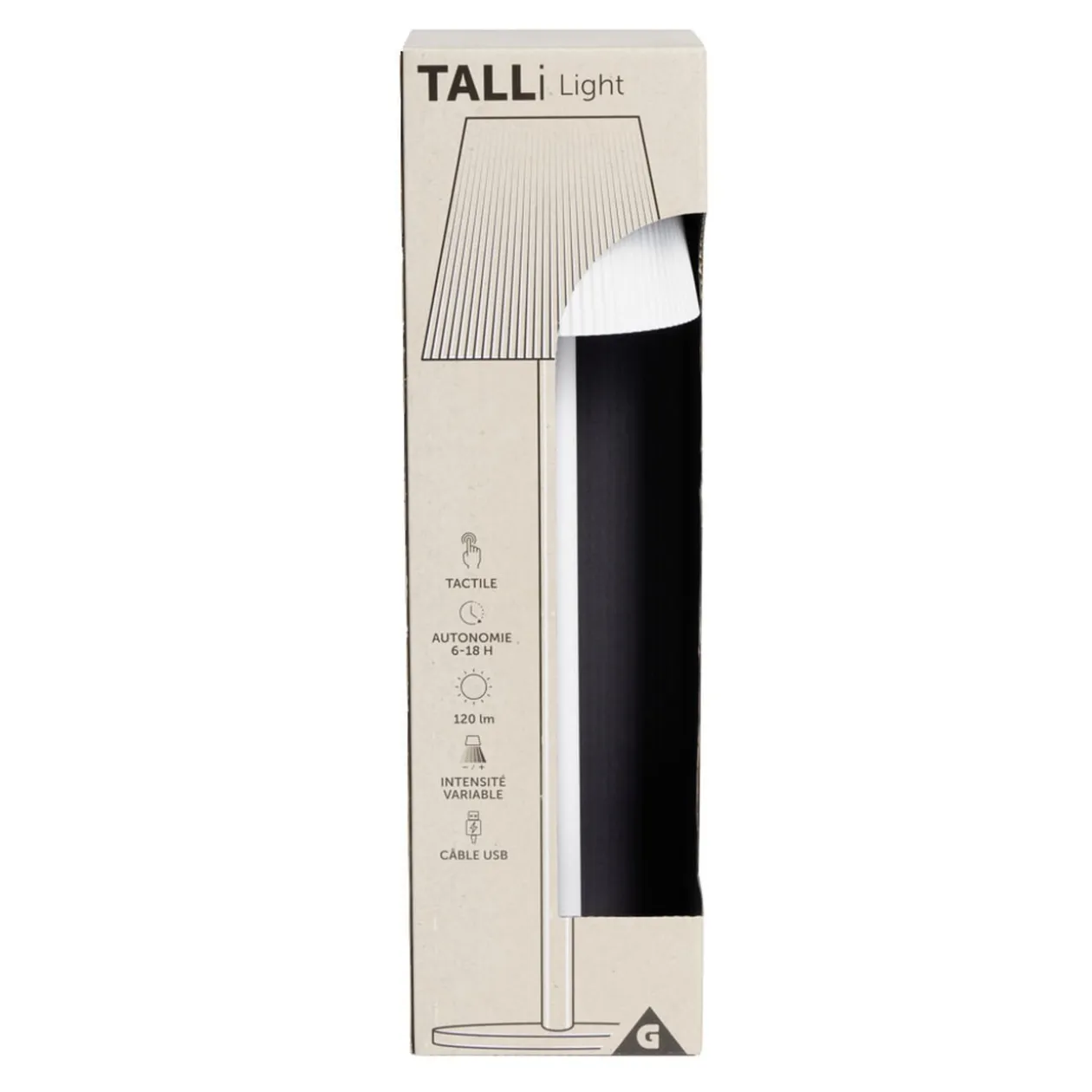 Lampe de table Talli USB tactile blanche Ø11xH37cm