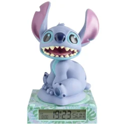 Lampe 3D réveil Disney Stitch avec affichage date plastique bleu 19,5x15xH24cm