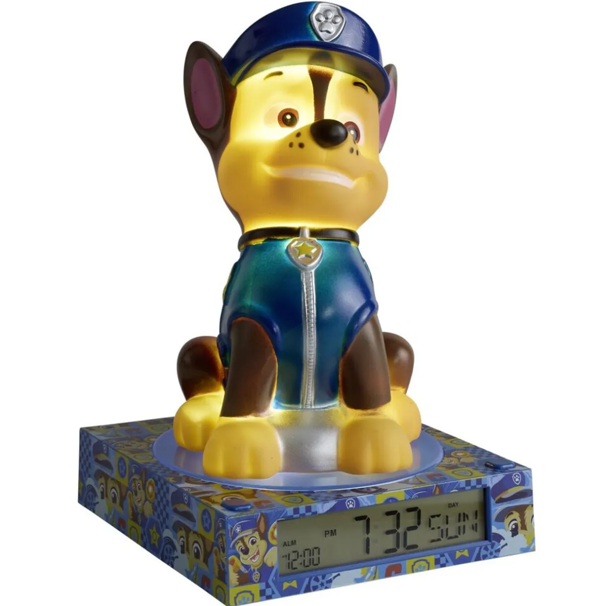 Lampe 3D réveil Pat Patrouille avec affichage date bleu 13x13xH15cm < Gifi Online